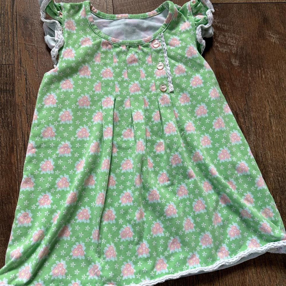 Girls Serendipity by Shrimp and Grits Kids Casual Dress 4T Green Pink